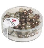 Rocailles-mix with big hole, with, 5.5mm, nougat
