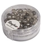 Rocailles-mix with big hole, with, 5.5mm, rock-grey