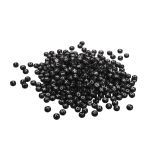Plastic letters-beads, 6mm ø, black