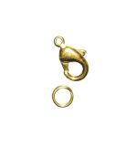 Lobster clasp with ring, gold