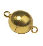 Magnetic clasp, extra strong, 10mm ø, gold-plated