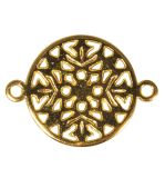 Metall-Zierelement Ornament rund, gold