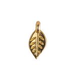 Mini metal pendant Leaf, gold