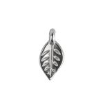 Mini metal pendant Leaf, silver