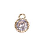 Met.mini rhinestone pendant,round,7mm ø, gold