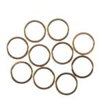 Flat metal ring 10mm, gold