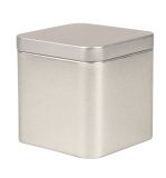 Metal tin box, square-shaped