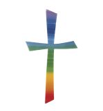 Motif en cire Croix arc en ciel