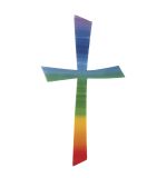 Wachs-Motiv Kreuz Regenbogen