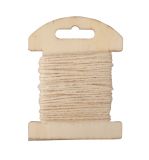 Cordon en jute sur carte en bois, 1,5mm, ivoire