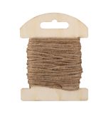 Jute cord on wood card, 1.5mm ø, sand