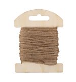 Cordon en jute sur carte en bois, 1,5mm, sable