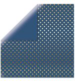 Scrapbooking paper  Gold Foil Dots, denim blue