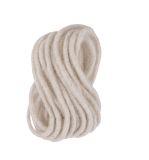 Cordon en laine avec coeur en jute, 5mm, blanc