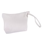 Cosmetic bag with zipper, white