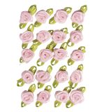 Röschen auf Schleife, 10mm ø, rosé
