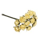 Petite rose en papier, 15mm ø, jaune lumineux