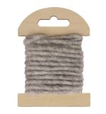 Cordon en laine avec coeur en jute, ø5mm, gris clair