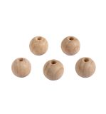 Boules en bois brut, percées, ø12mm