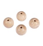Boules en bois brut, percées, ø 30mm