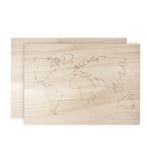 Mappemonde en bois, 2 plaques, FSC 100%