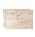 Holz-Weltkarte, 2 Platten, FSC 100%
