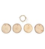 Disques de bois à suspendre, 6,5-7,5cm ø