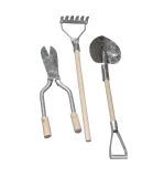 Metallic/wooden garden tools