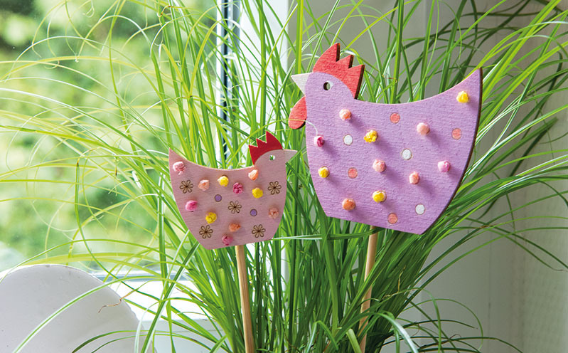 Holz Hahn und Huhn Stecker