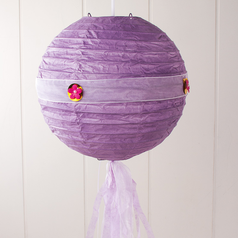 Lampion de papier lilas
