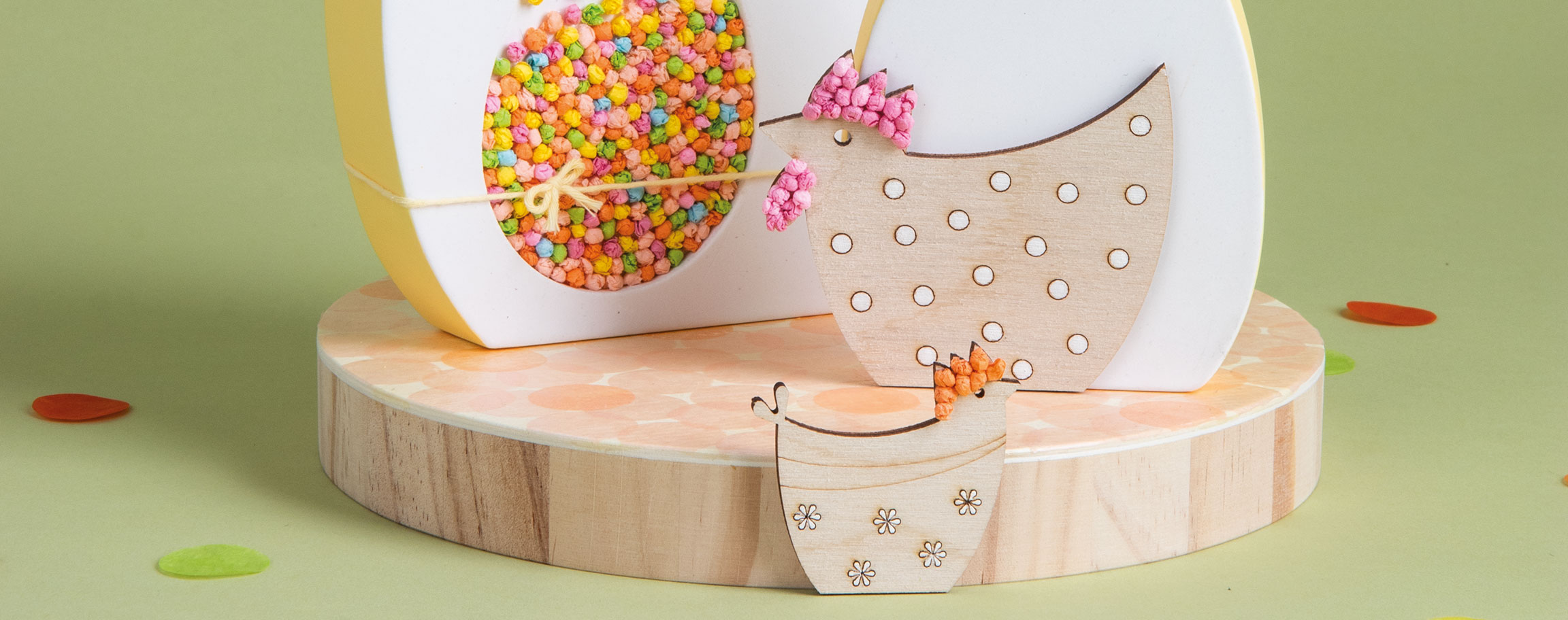 Raysin avec des boules confettis