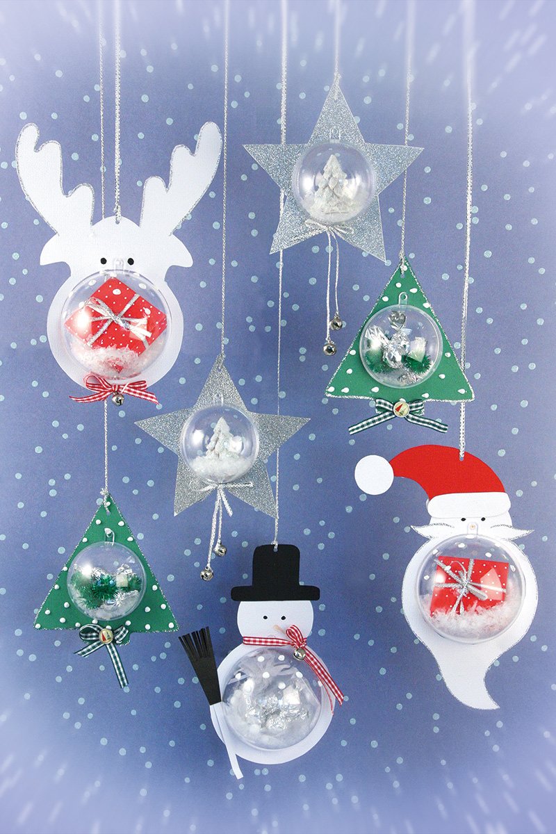 Boules en plastique avec décoration pour Noël 6 cm – Idée d